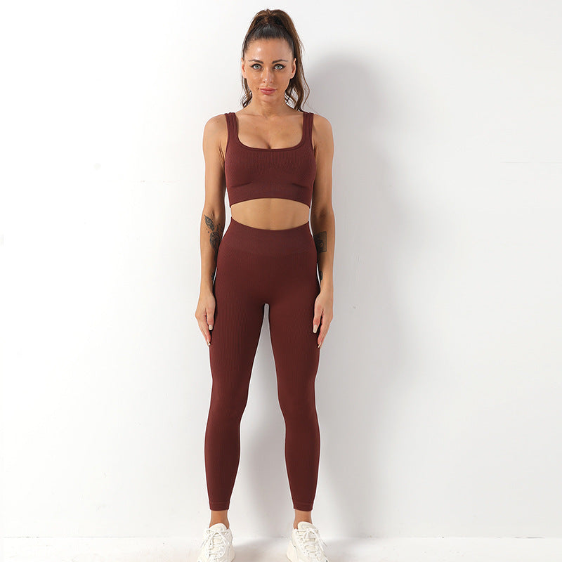 Højtaljede Leggings Sæt Til Kvinder Sports Fitness Yoga Bukser Sportswear Outfits Tøj