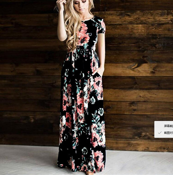 Dame Blomsterprint Maxi Kjole