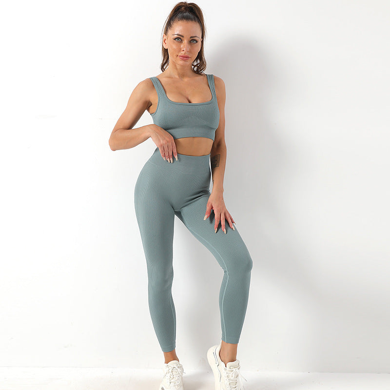 Højtaljede Leggings Sæt Til Kvinder Sports Fitness Yoga Bukser Sportswear Outfits Tøj