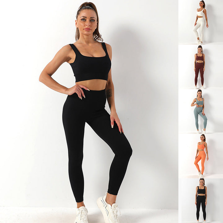 Højtaljede Leggings Sæt Til Kvinder Sports Fitness Yoga Bukser Sportswear Outfits Tøj