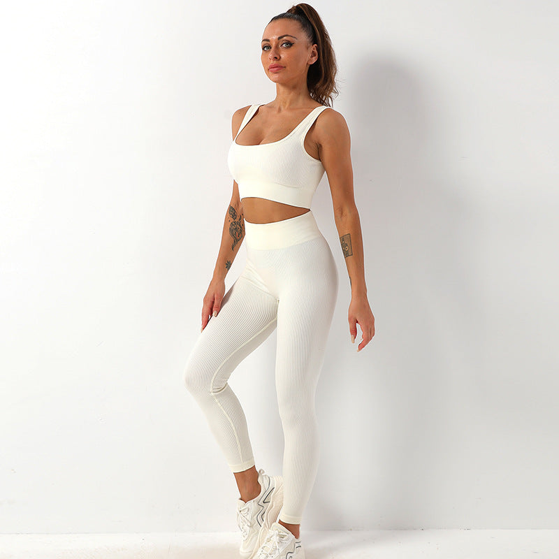 Højtaljede Leggings Sæt Til Kvinder Sports Fitness Yoga Bukser Sportswear Outfits Tøj