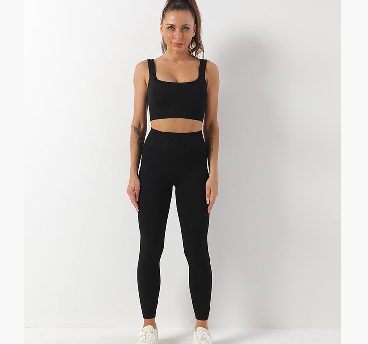 Højtaljede Leggings Sæt Til Kvinder Sports Fitness Yoga Bukser Sportswear Outfits Tøj